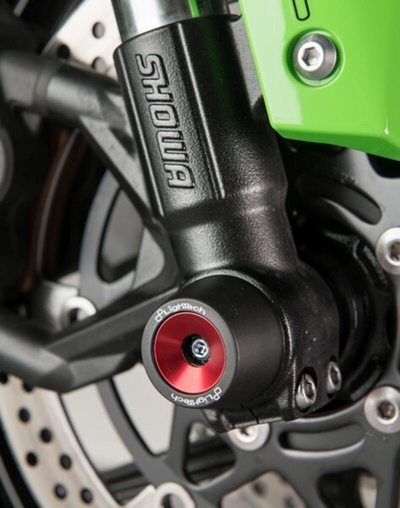 Kit Protezioni Perno Ruota per Kawasaki Rosso